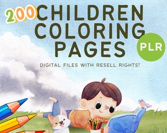 Children coloring pages with resell rights  / Digital coloring pages/ PLR / Ready made products / Plrs /  Dfy / MRR / Instant download