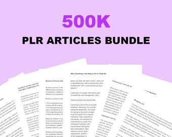 PLR Articles Bundle - 500k Articles with resell rights - plr bundle - plr articles - done for you - passive income - make money online