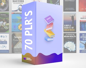 Más de 70 libros electrónicos listos para vender: paquete de contenido PLR (descarga digital)