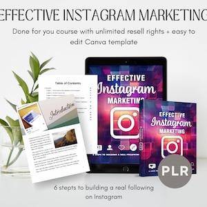 Effective Instagram Marketing eBook with Plr rights - MRR - Make money online - passive income- done for you - dfy - resell rights course