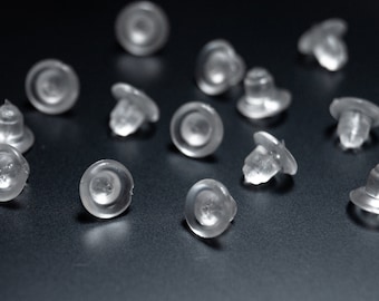 Clear Earring Backs for Stud Earrings | Plastic Ear Nut Backing | Jewellery Findings Spare Extras