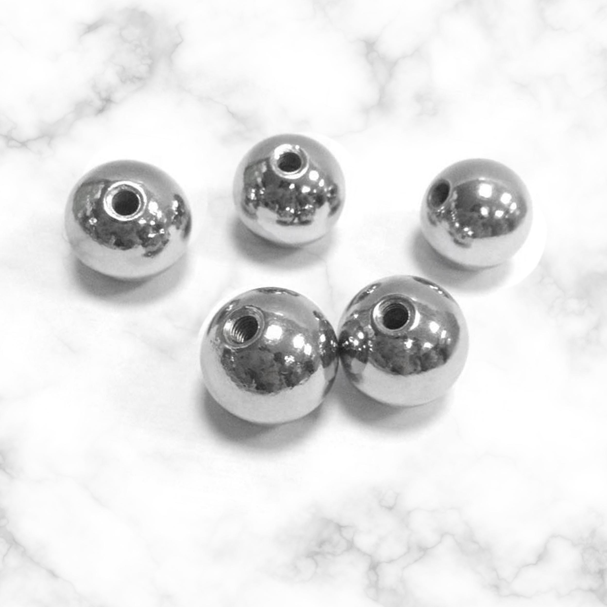 9mm Silver Stainless Steel Spike Rivet Bola Ball Screw Back Earrings - Unbranded, Stud Style, For Pierced Ears 12 thumbnail image