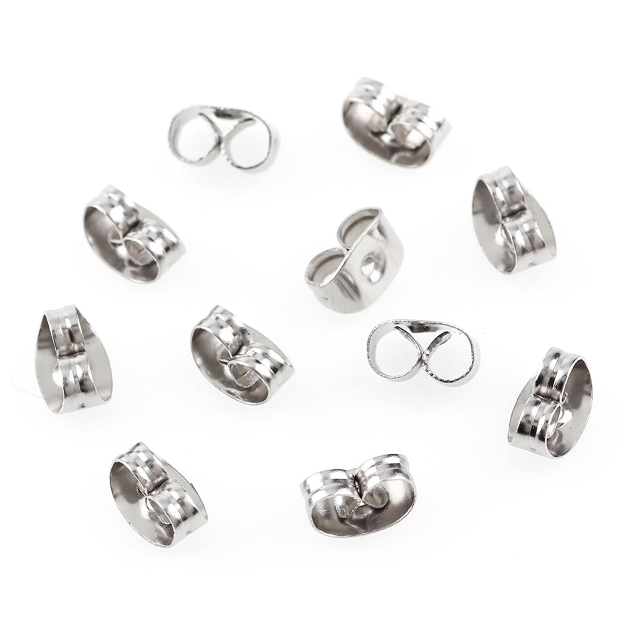 100pcs Stainless Steel Earring Backs, Tiny Ear Nuts, Metal Replacement Ear  Backs for Studs, Butterfly Stud Locks, Post Backs