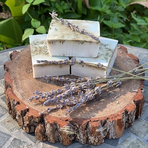 Handmade Lavender Goat Milk Soap with Organic Oils