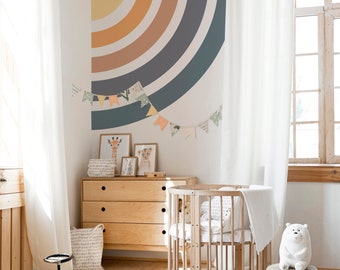 Boho Rainbow Nursery Wall Decal, Removable Wallpaper, Kids Room Decor 51