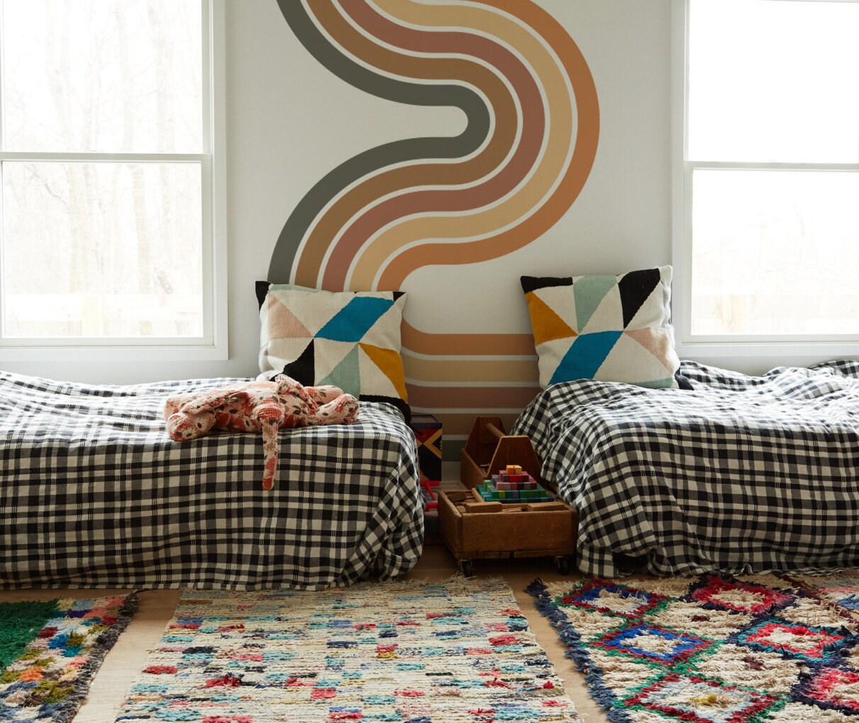 Large Boho Rainbow Wall Decal, Nursery Decor 08 - Etsy