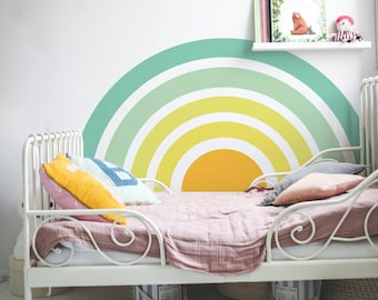 Rainbow Wall Decal, Half Rainbow Sticker, Nursery Decor 48