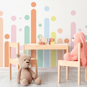 Behind The Crib Wall Decal, Unisex Room Decor, Colorful Wall Art, Large Rainbow Nursery Wall Sticker, Playroom Decal, Rainbow Wall Decal 53