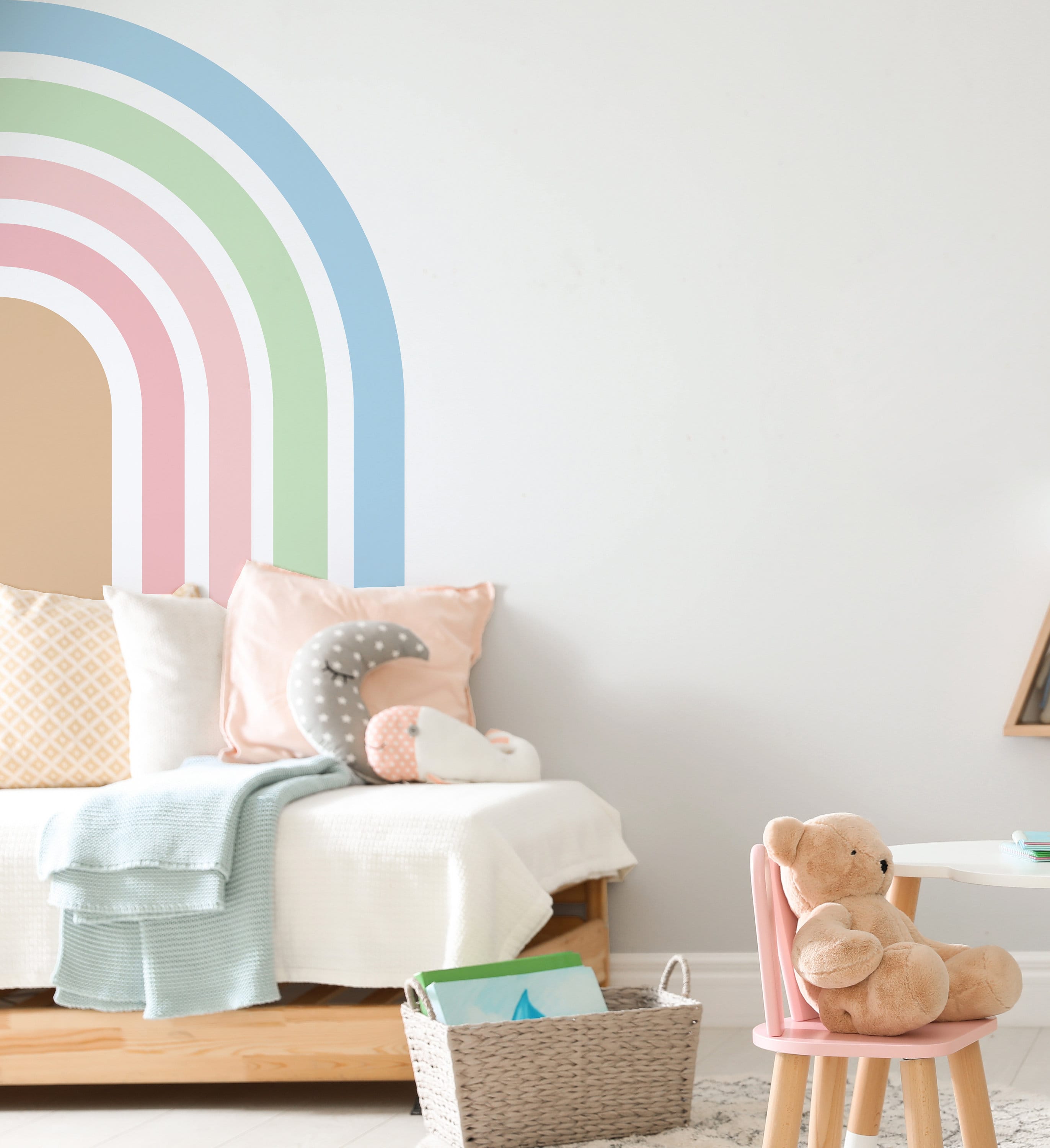 Pastel Rainbow Wall Decal, Removable Nursery Mural 04 - Etsy