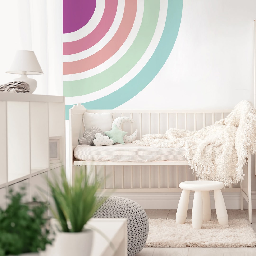 Pastel Rainbow Wall Decal, Baby Nursery Corner Decor - Etsy