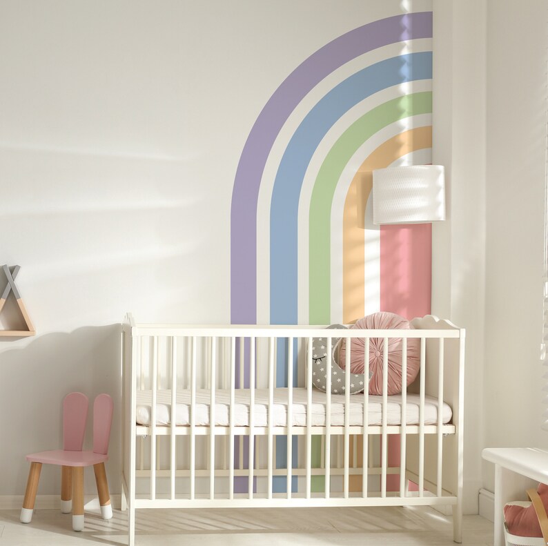 Oversized Pastel Rainbow Wall Decal, Removable Wall Sticker15 - Etsy
