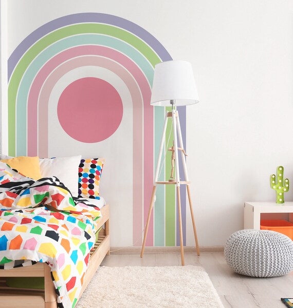Adesivi Murali Arcobaleno Con Stelle - Decorazione Removibile Per Camera Bambini