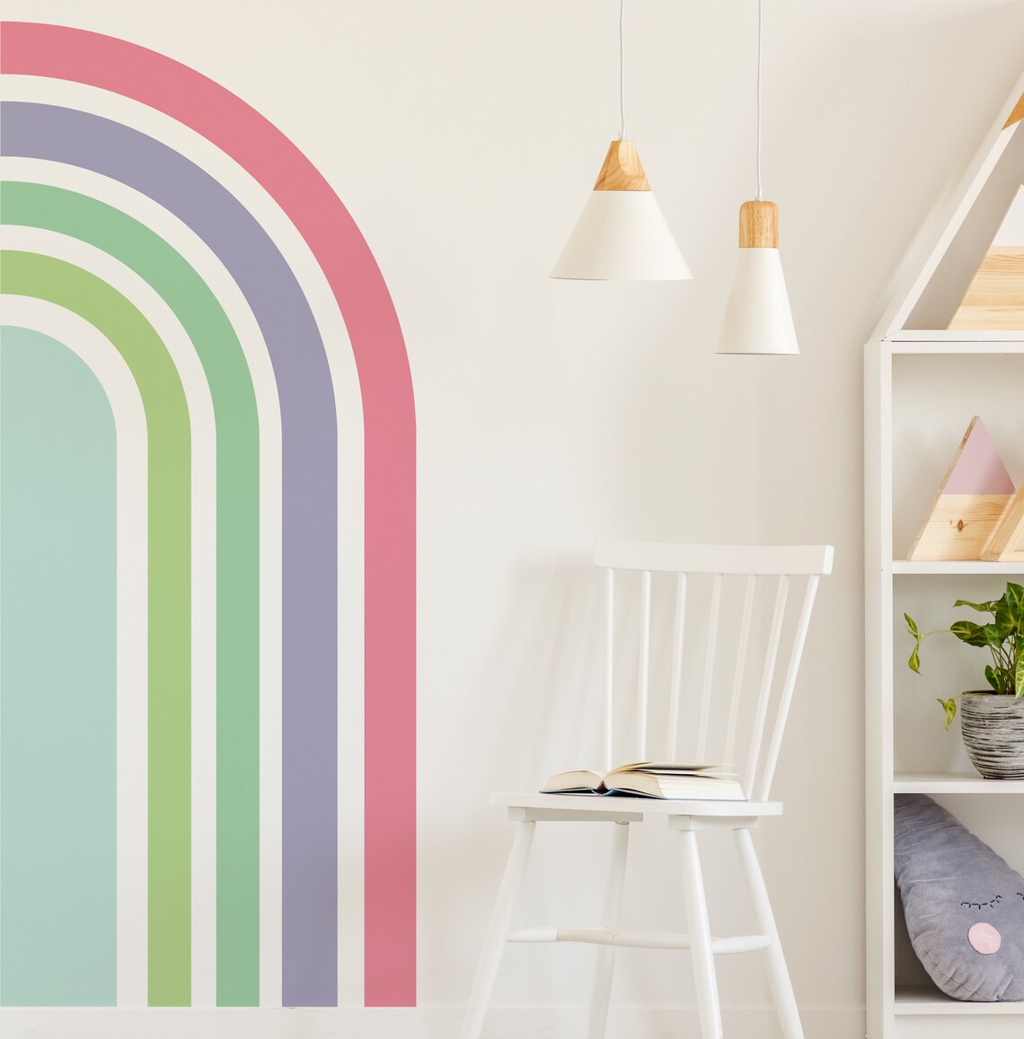 Pastel Rainbow Wall Decal, Nursery Decor, Removable Wallpaper 03 - Etsy