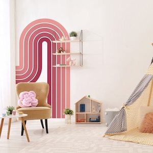 Muursticker regenboog kinderkamer, girly regenboog sticker, achter de wieg decor, babykamer, kleurrijke muursticker, peel and stick verwijderbaar 36