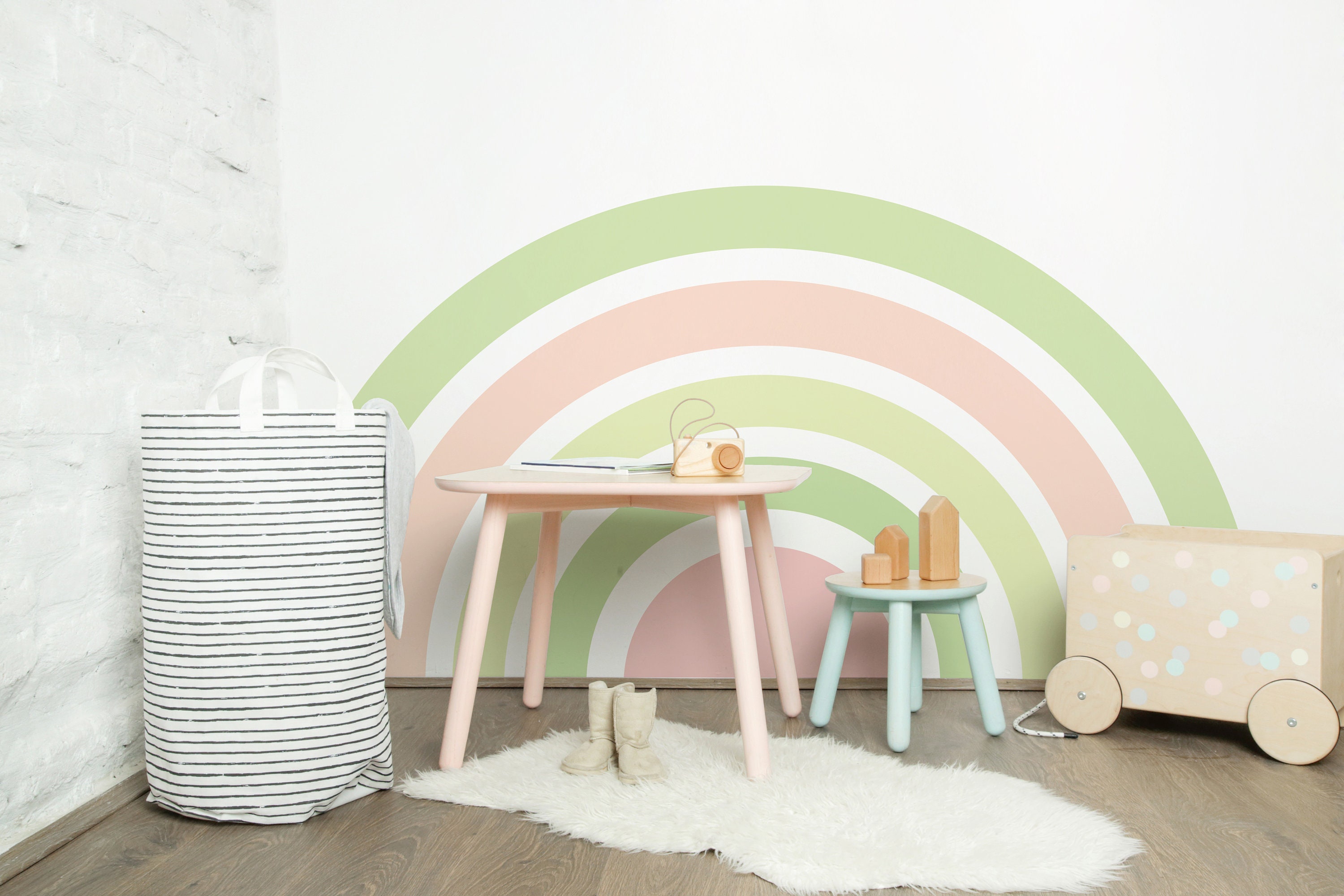 Gender Neutral Half Rainbow Wall Decal, Half Rainbow Sticker, Half ...