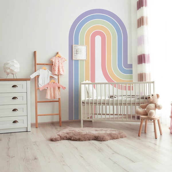 Girls Rainbow Wall Decal, Rainbow Art Kids Room, Rainbow Wall Sticker, Toddler Bedroom Decor, Teen Girl Room, Rainbow Art, Bunk Bed Decor 15