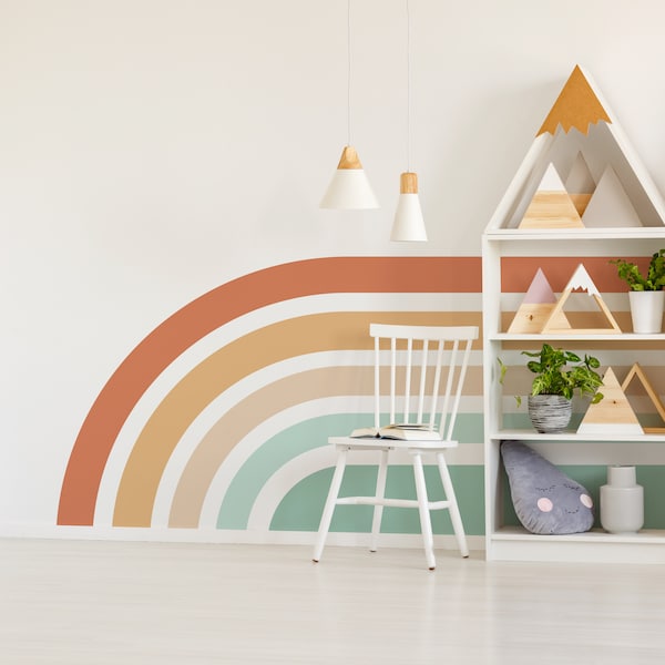 Peel and Stick Wall Decals Rainbow Etsy