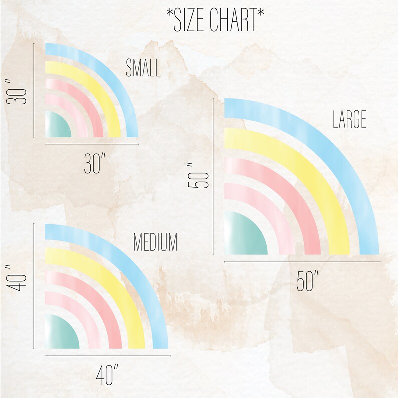 Watercolor Rainbow Wall Decal, Peel and Stick Nursery Decor 52 - Etsy