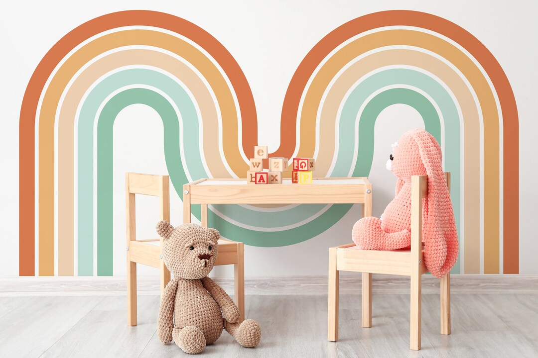 Rainbow Nursery Wall Sticker Unisex Rainbow Decal Behind the Etsy