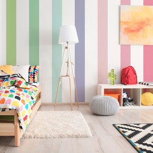 Strisce da parete arcobaleno, adesivo da parete arcobaleno verticale, decorazione da parete per la cameretta dei bambini, murale per la camera dei bambini, adesivo rimovibile da parete staccabile e attaccabile 03