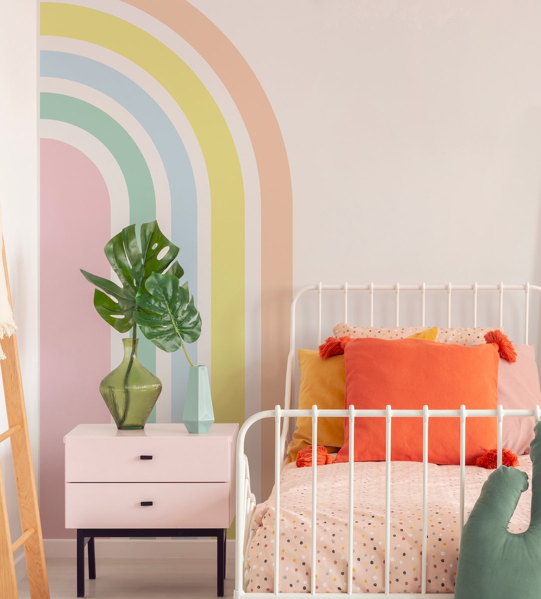 Behind the Crib Wall Decal, Unisex Room Decor, Colorful Wall Art, Large ...
