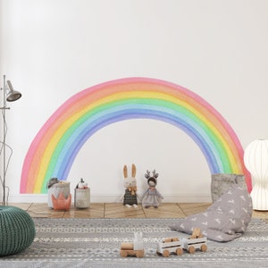 Watercolor Rainbow Corner Peel and Stick Wall Decal, Nursery Decor - Etsy