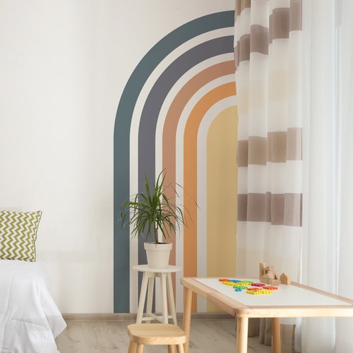 Boho Rainbow Wallpaper Baby Bedroom Wall Decor Peel and Stick Etsy