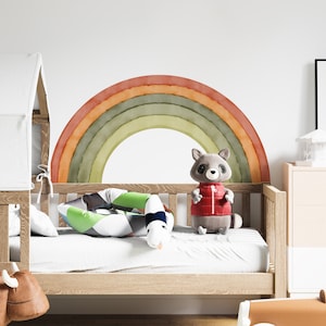 Aquarel regenboog muur sticker, boho kleine kinderkamer muur sticker, decor kinderkamer, kinderkamer verwisselbaar behang, regenboog sticker voor kinderkamer 37