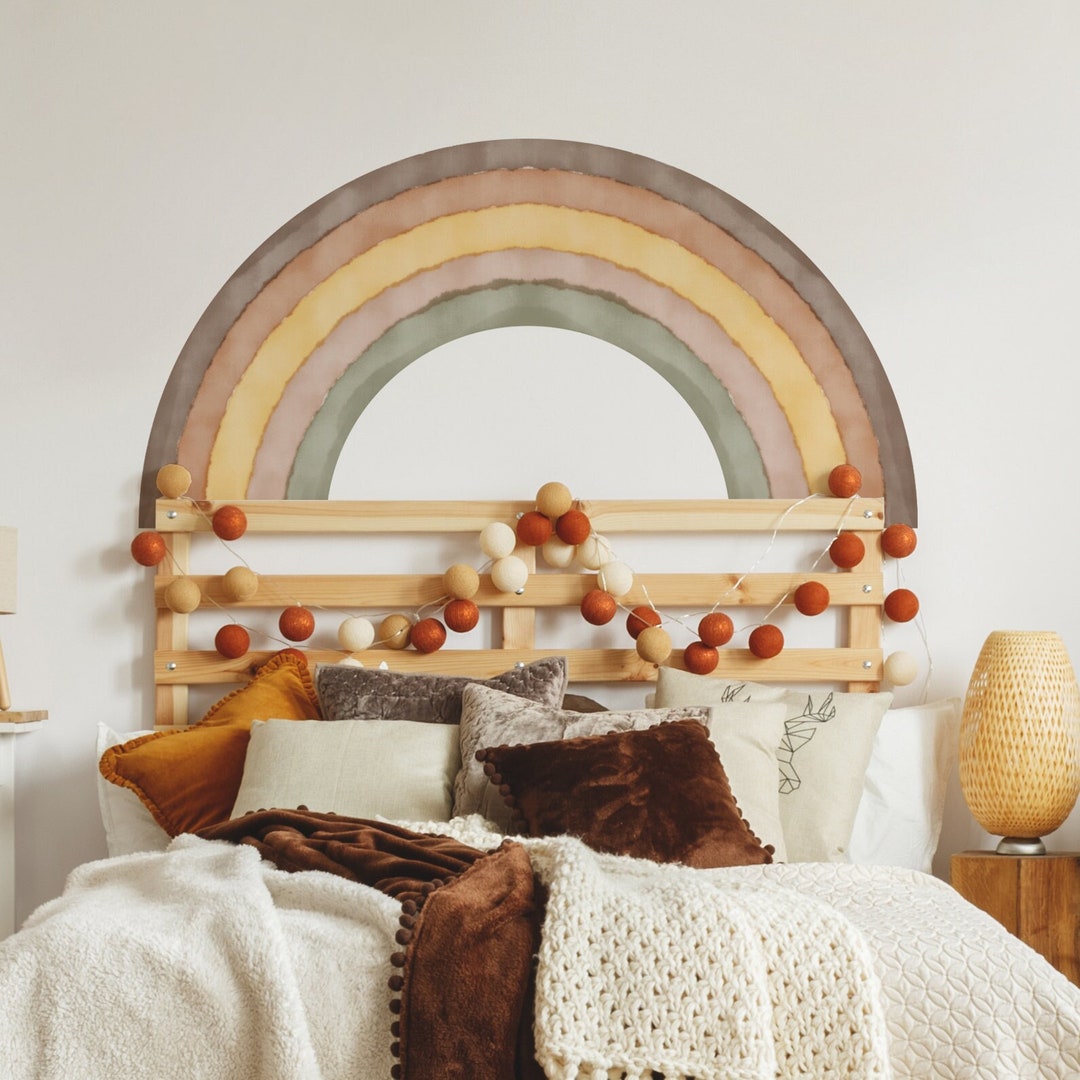 Watercolor Rainbow Wall Decal, Boho Little Boy Room Wall Decal, Nursery ...