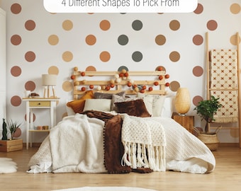 Peel and Stick Polka Dots Wall Decals, Rainbow Colors Wall Stickers, Colorful Wall Décor, Cute Cheerful Peel n Stick Blocks Playroom 1209
