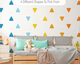 Rainbow Polka Dot Wall Decals, Peel and Stick, Playroom Decor