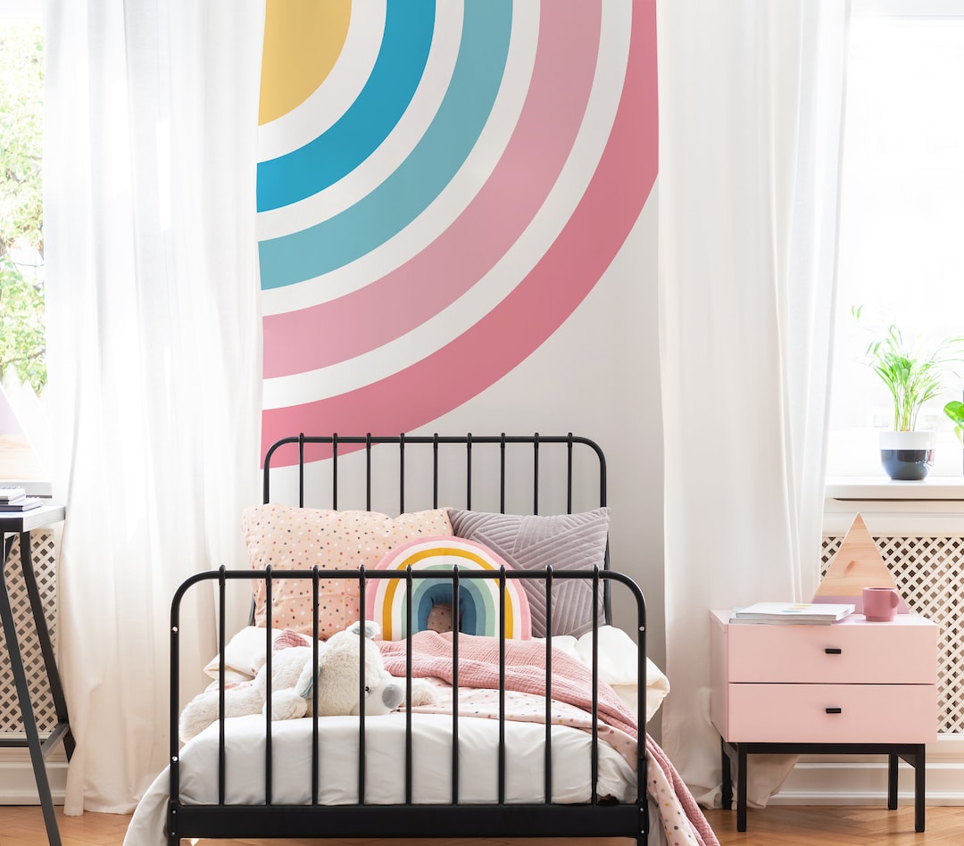 Rainbow Corner Wall Decal, Colorful Nursery Decor - Etsy