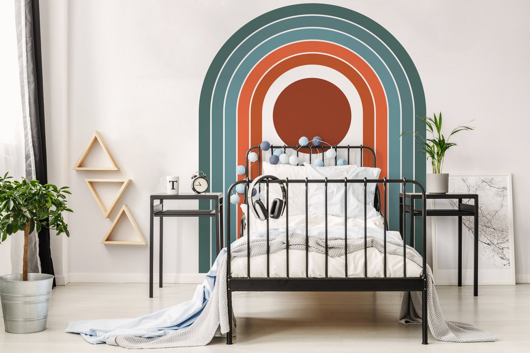 Rainbow Nursery Decal, Little Boy Bedroom Wall Decal, Blue Playroom ...