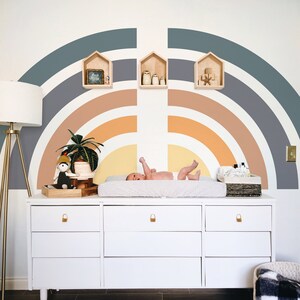 Boho Rainbow Nursery Wall Decal, Removable Wallpaper, Kids Room Decor ...