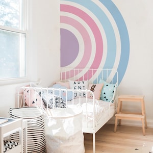 Unisex Corner Rainbow Wall Sticker, Neutral Rainbow Wall Decal, Nursery Kids Room Decor, Baby Shower Gift, Colorful Rainbow Wall Decal 42