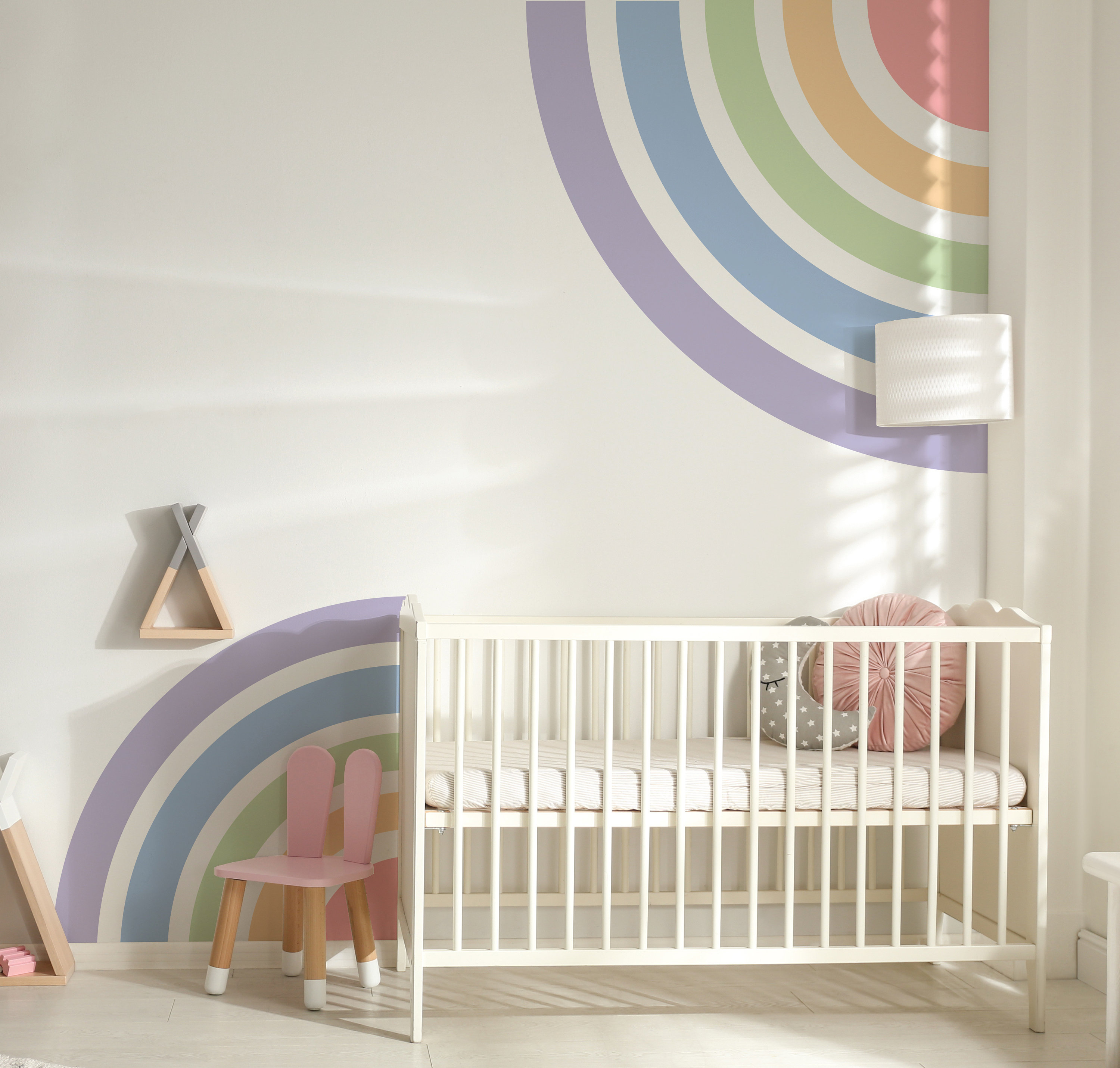 Modern Half Corner Rainbow Wall Decal, Nursery Decor 15 - Etsy