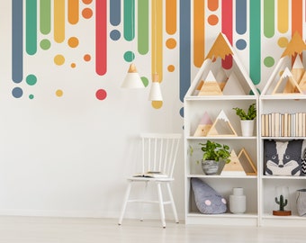 Retro Rainbow Wall Decal, Removable Kids Room Decor 20