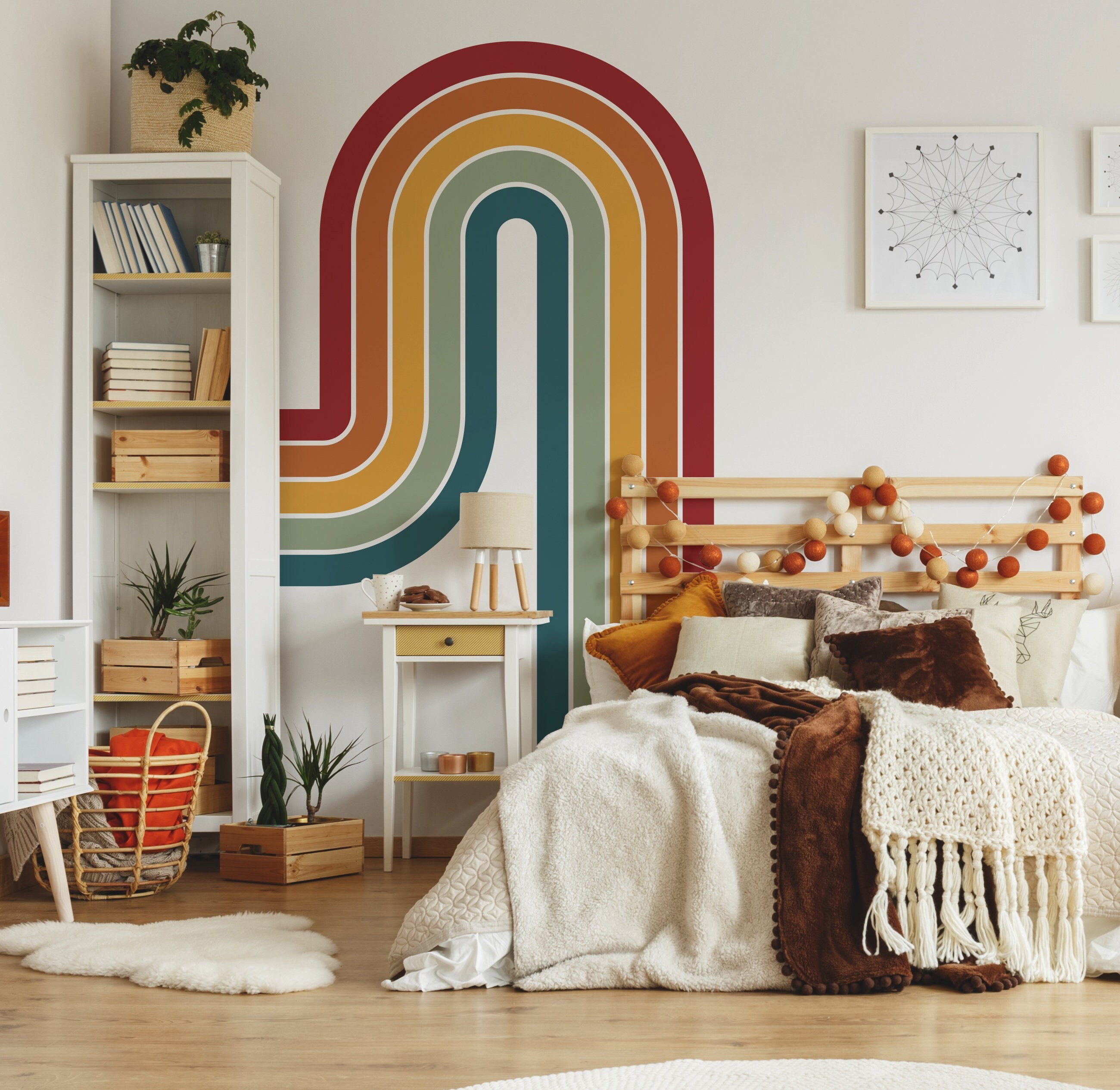 Bohemian Rainbow Wall Decal Little Boy Room Wall Decal Retro - Etsy