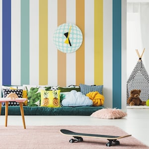 Rainbow Wall Stripes, Rainbow Wall Decal, Nursery Room Wall Décor, Kids Bedroom Decals, Peel and Stick Removable Stickers, Wall Art 60