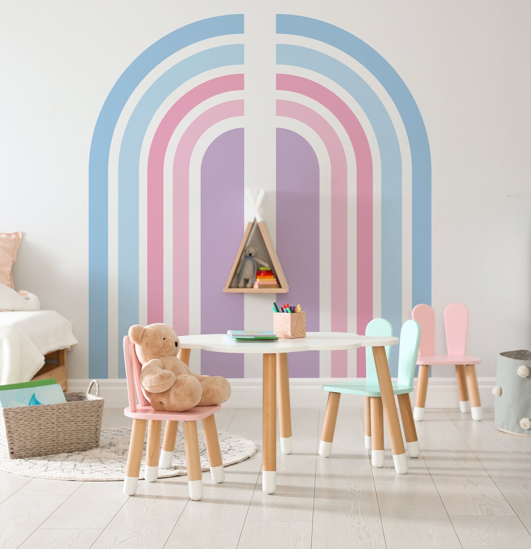 Pastel Rainbow Wall Decal, Removable Nursery Sticker - Etsy