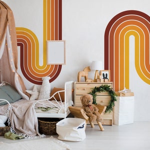 Bohemian Neutral Rainbow Wall Decal, Kids Room Decor