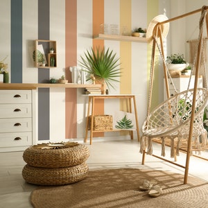 Strisce da parete, decorazioni per pareti della cameretta dei bambini, strisce da parete per la sala giochi, decorazioni dietro la culla, decalcomanie a strisce murali, carta da parati a strisce, decorazioni per pareti per la cameretta dei bambini 51