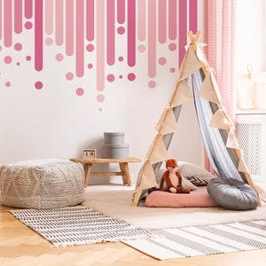 Behind The Crib Wall Decal, Pink Rainbow Decal, Girl Nursery Decor, Baby Bedroom, Colorful Wall Decal, Peel And Stick Removable Rainbow 18