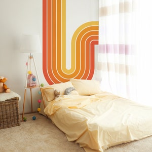 Bohemian Rainbow Wall Sticker, Sunset Colorful Rainbow Wall Decal, Nursery Kids Room Decor, Baby Shower Gift, Colorful Rainbow Wall Decal 38
