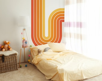 Bohemian Sunset Rainbow Wall Decal, Kids Room Decor