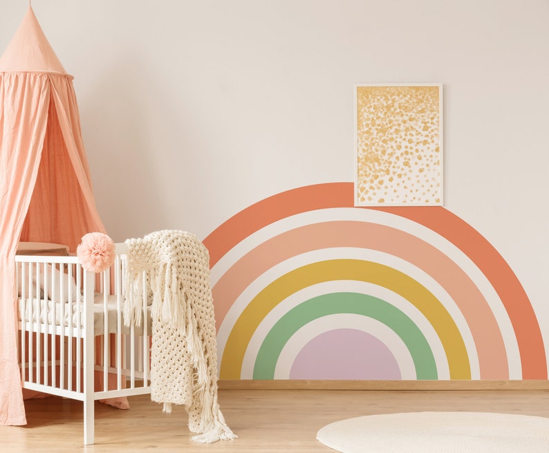 Pastel Rainbow Wall Decal, Removable Nursery Decor 63 - Etsy