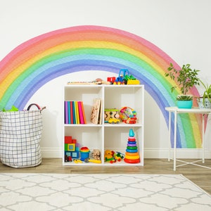 Watercolor Rainbow Corner Peel and Stick Wall Decal, Nursery Decor - Etsy