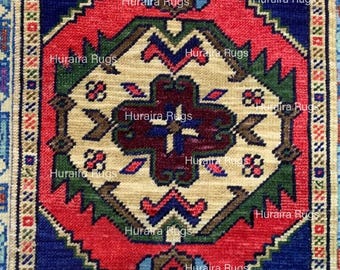 Hand Knotted Oushak Rug: 4x6 Vintage Turkish Wool Carpet, Bohemian Decor