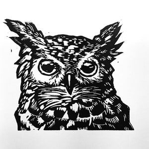 Night Watch - 7x9&quot; original linocut print