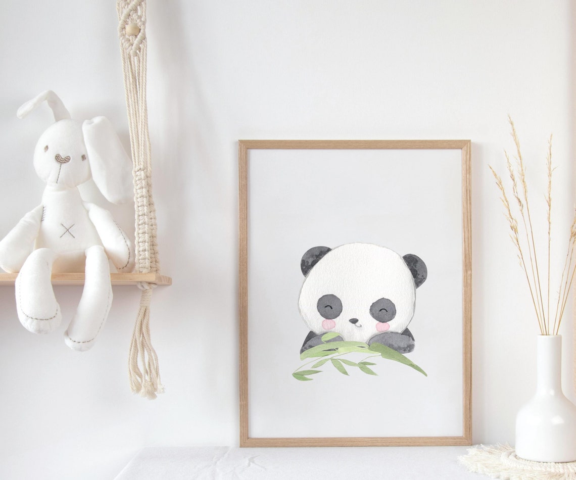 Panda Nursery Wall Art Panda Digital Art Nursery Wall Print - Etsy